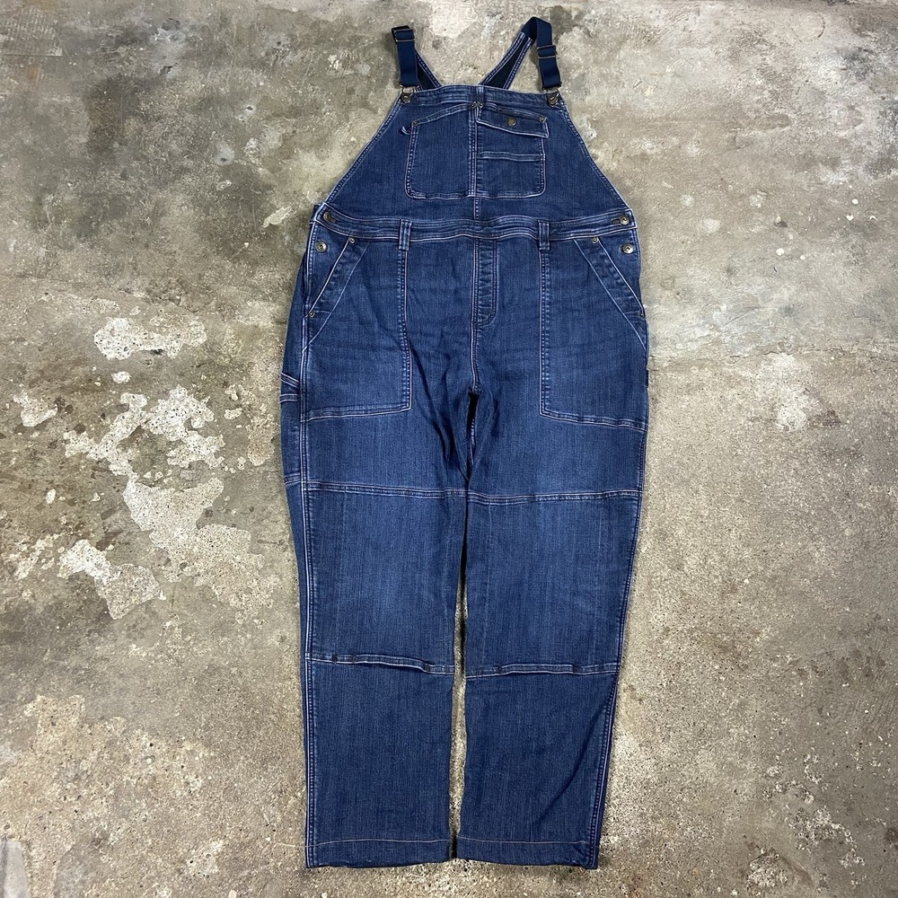 Duluth Trading Overall Bibs Size XXL Blue Denim Medium Wash Regular Fit Work